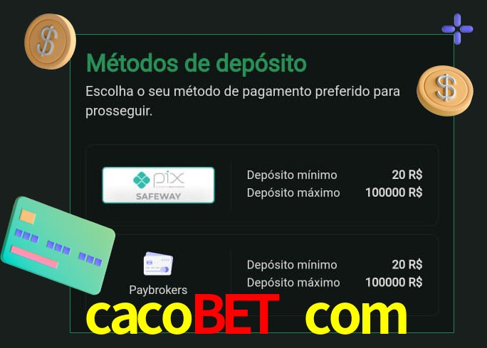 O cassino cacobet com oferece uma grande variedade de métodos de pagamento